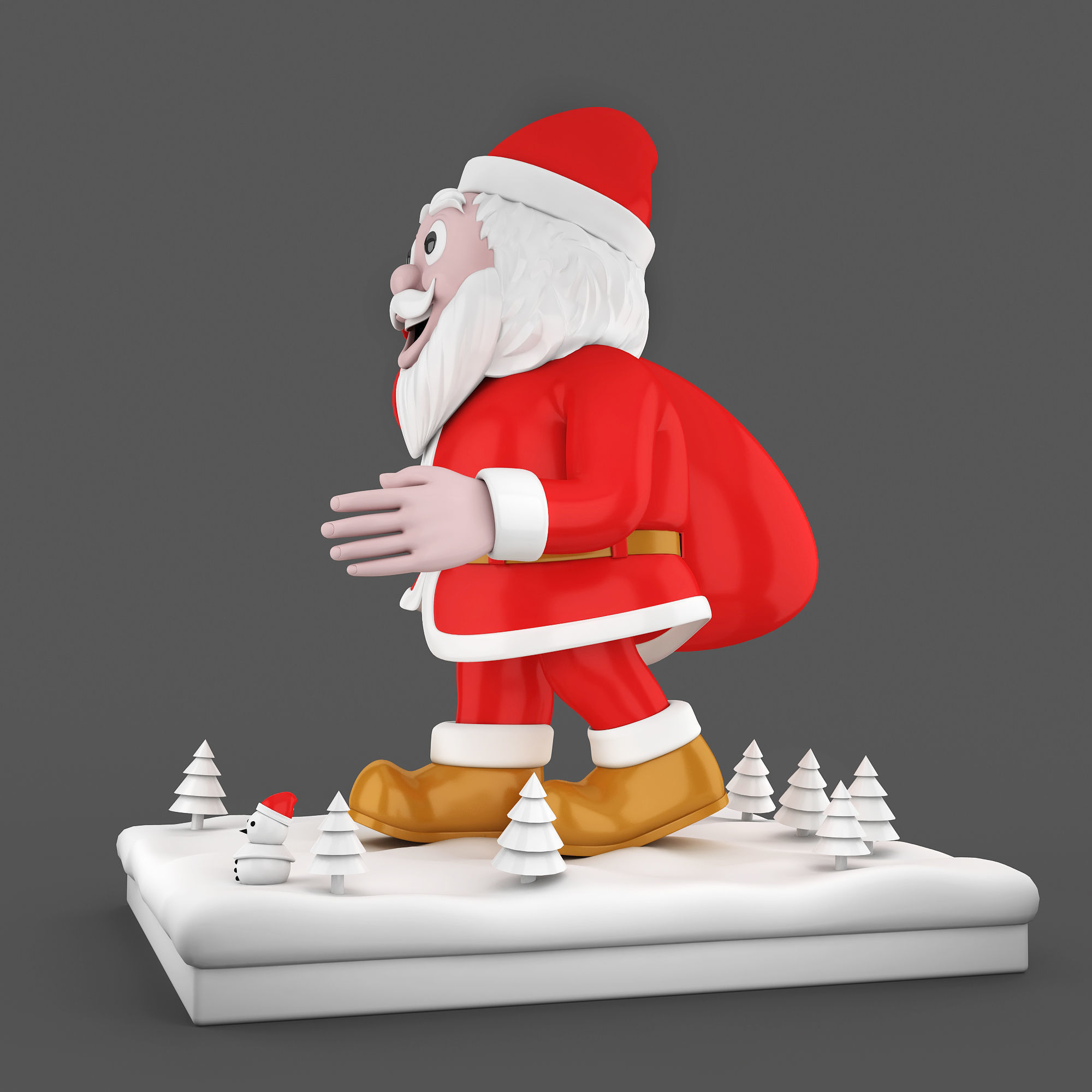 Santa Claus Low-poly 3D model_7