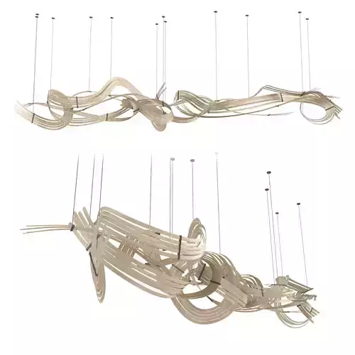 Pendant Wood art piece installation sculpture 