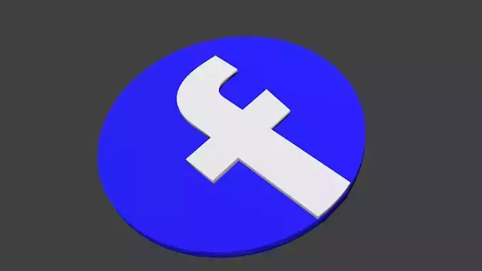 FaceBook Logo Low-poly 3D model
