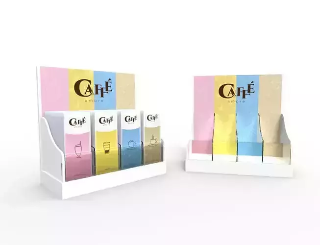 Instant coffee sachets Display POS Cafe