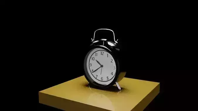 Alaram alarm clock on gold box Low-poly 3D model