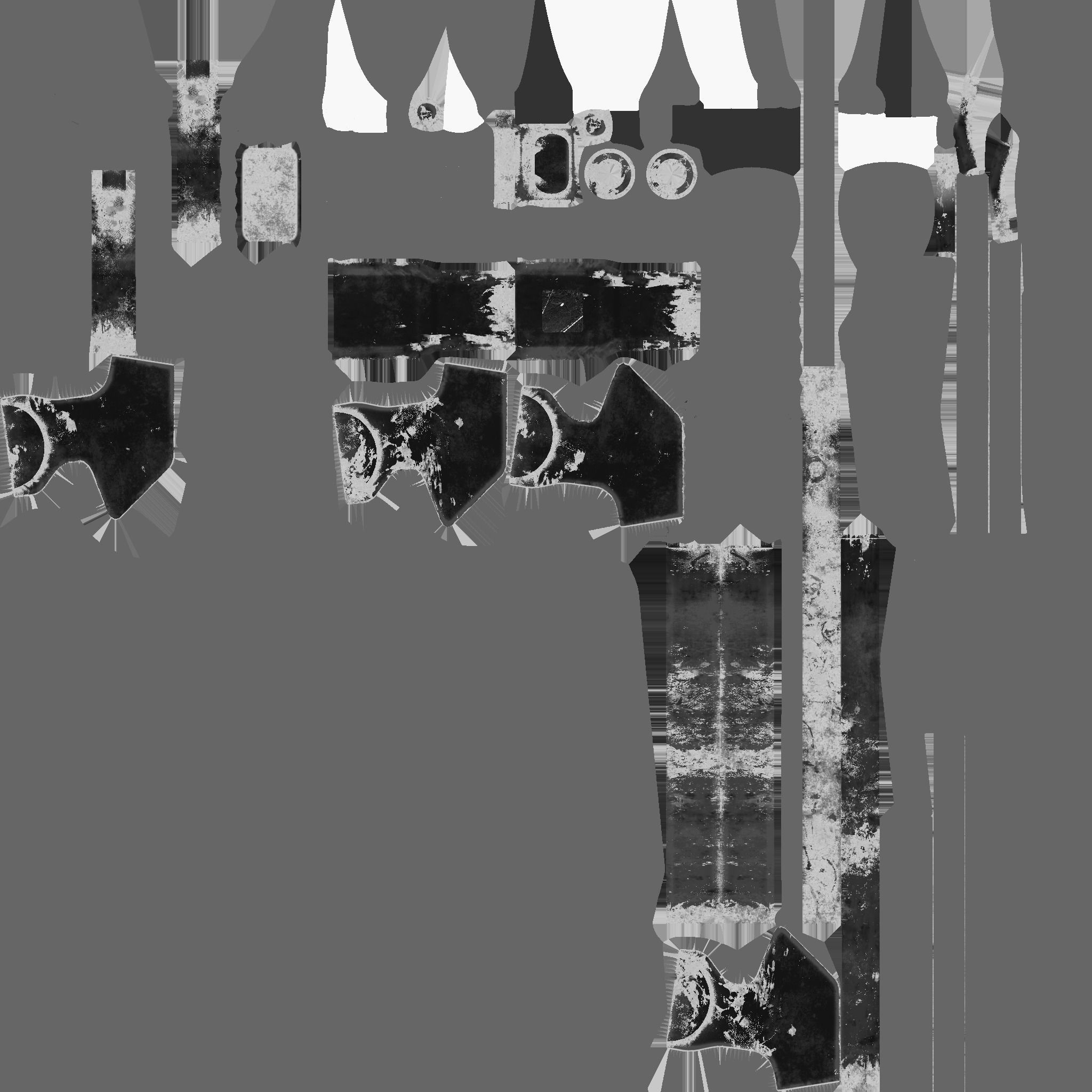 SciFi War Axe B08 Yellow - Sci Fi Weapon Design Low-poly 3D model_26