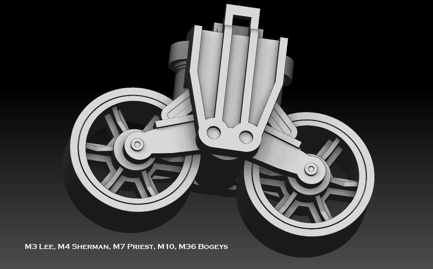 American WW2 Tank Tracks And Components 3D print model_6