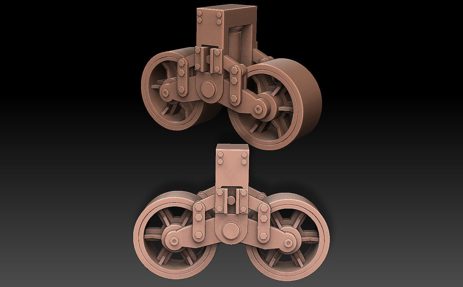 American WW2 Tank Tracks And Components 3D print model_14