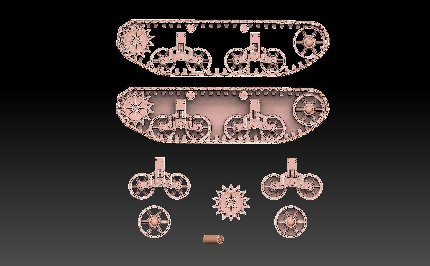 American WW2 Tank Tracks And Components 3D print model_13