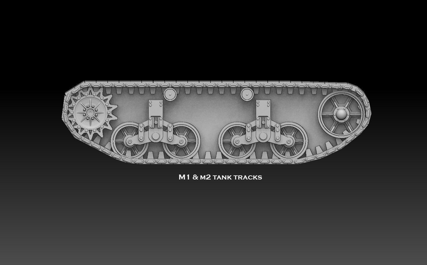 American WW2 Tank Tracks And Components 3D print model_2