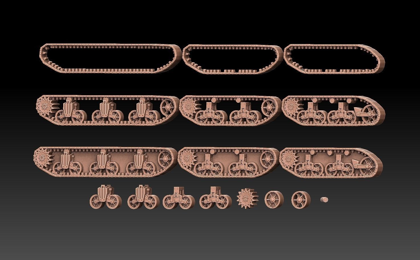 American WW2 Tank Tracks And Components 3D print model_12
