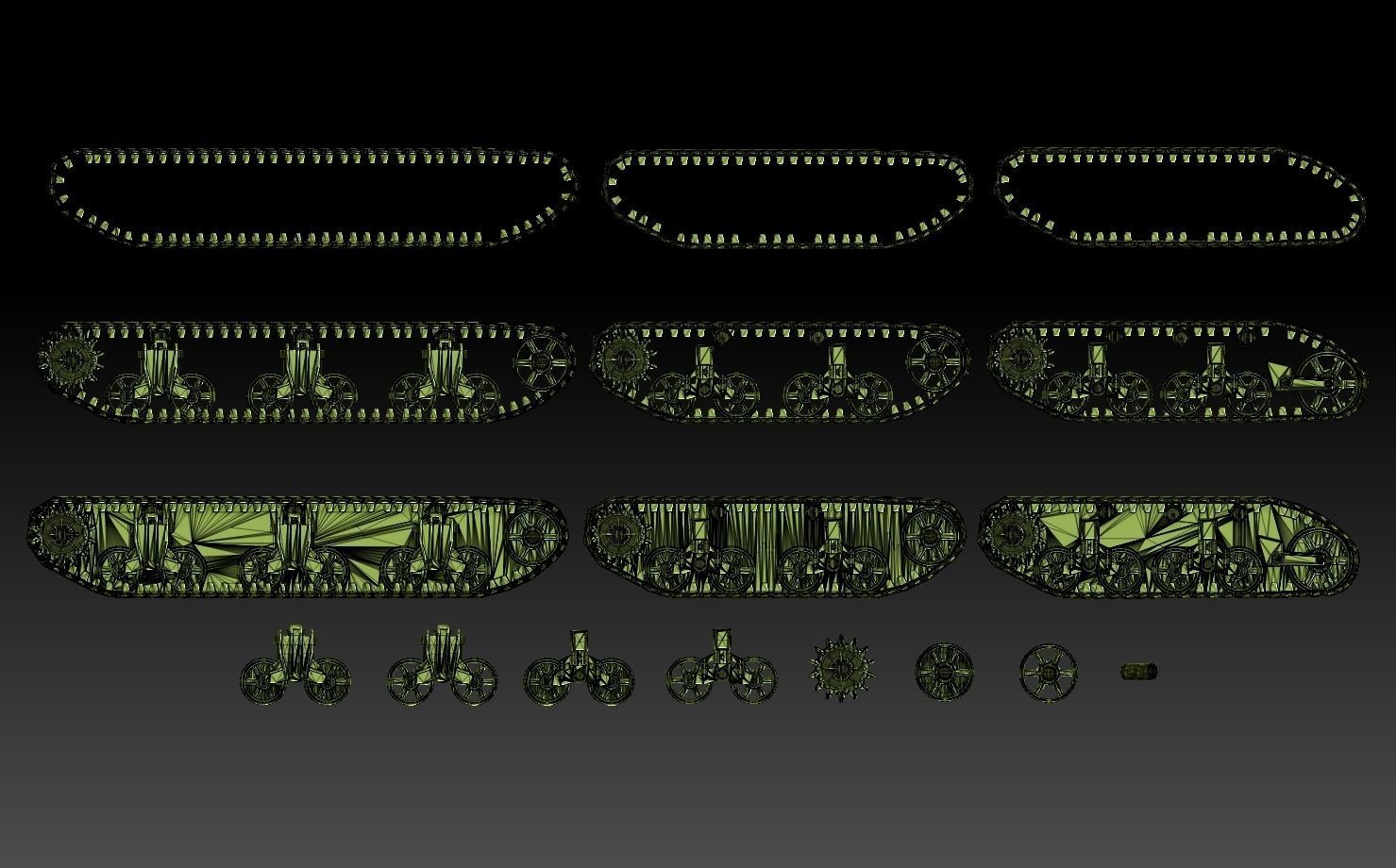 American WW2 Tank Tracks And Components 3D print model_17