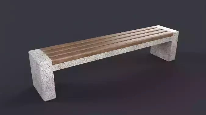 Modern Outdoor Bench 74 PBR Game Ready Low-poly 3D model
