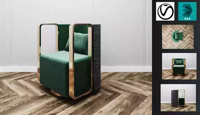 sofa modern 04 3D model