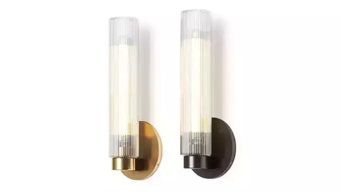 West Elm Fluted Glass Wall Lamp 3D model