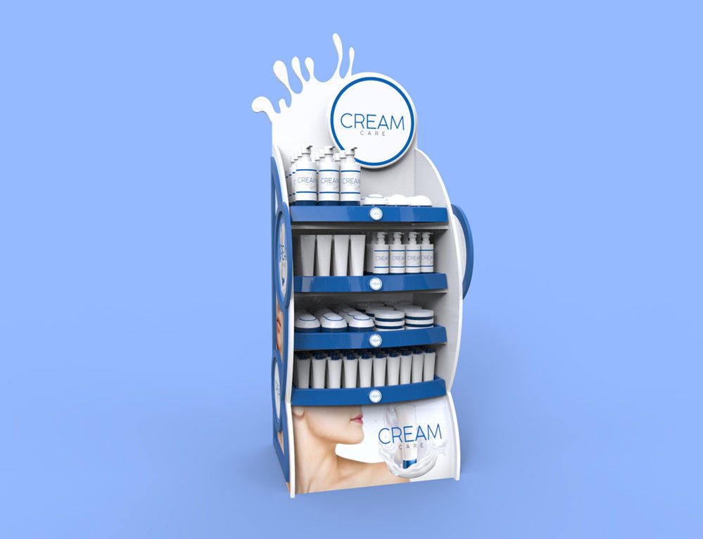 POS Stand Display Cream Package 3D model_2