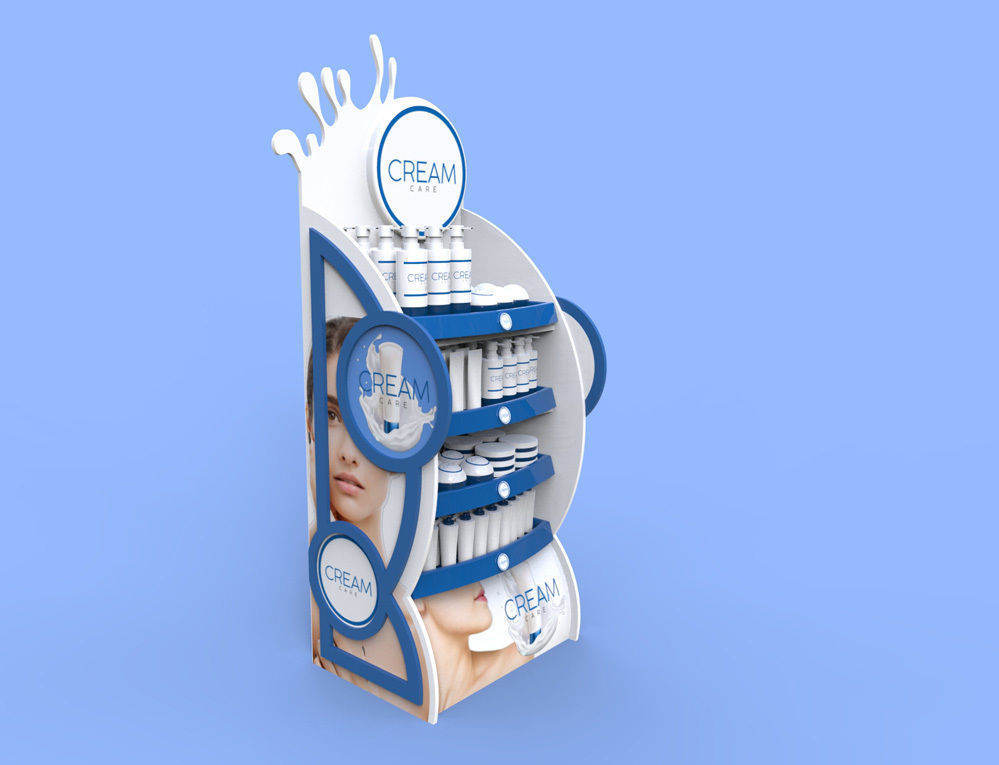 POS Stand Display Cream Package 3D model_1