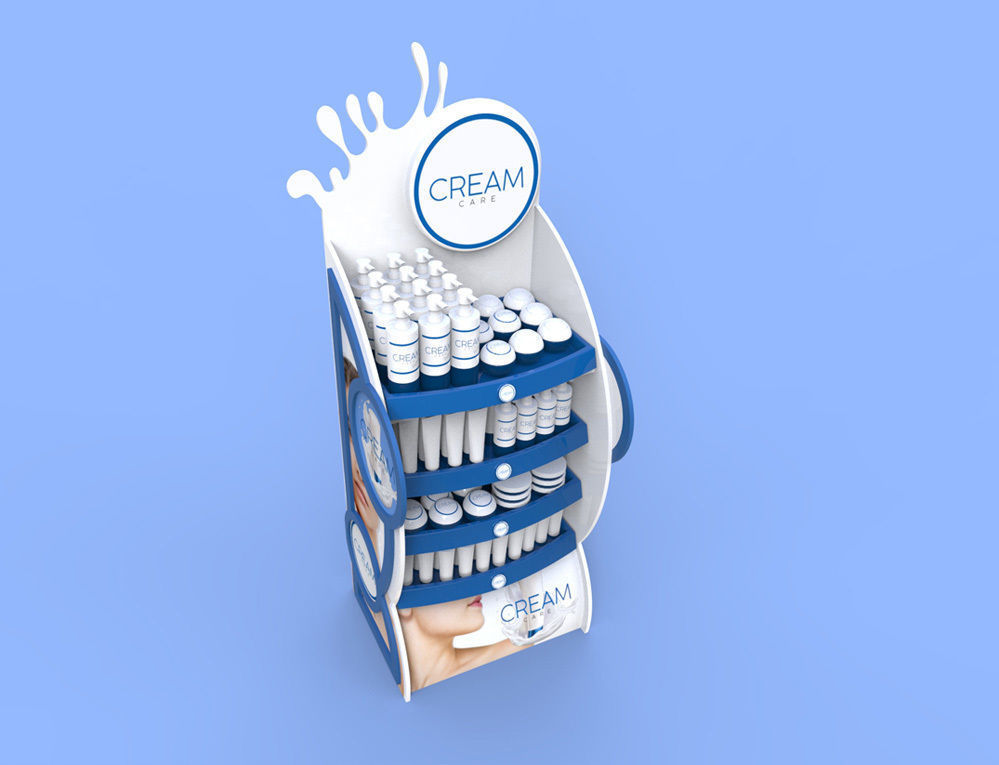 POS Stand Display Cream Package 3D model_4