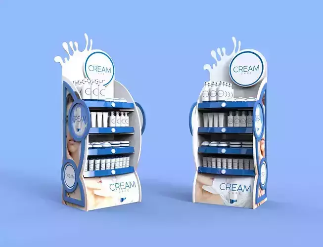 POS Stand Display Cream Package
