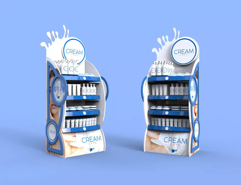POS Stand Display Cream Package 3D model_0
