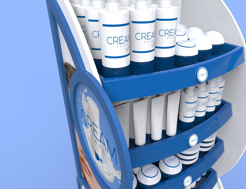 POS Stand Display Cream Package 3D model_5