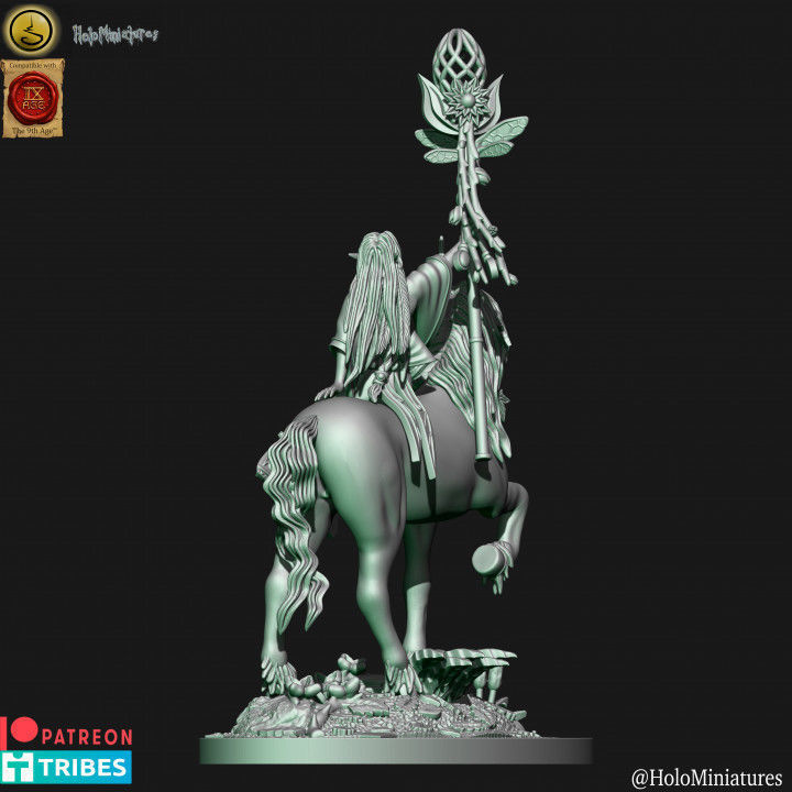 Wood elves mage on unicorn 3D print model_3