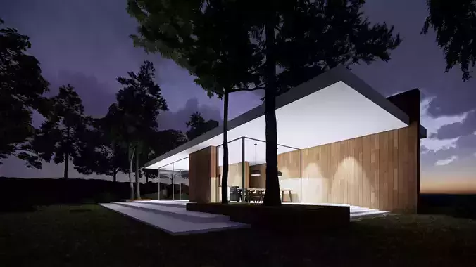 Modern House Exterior Scene