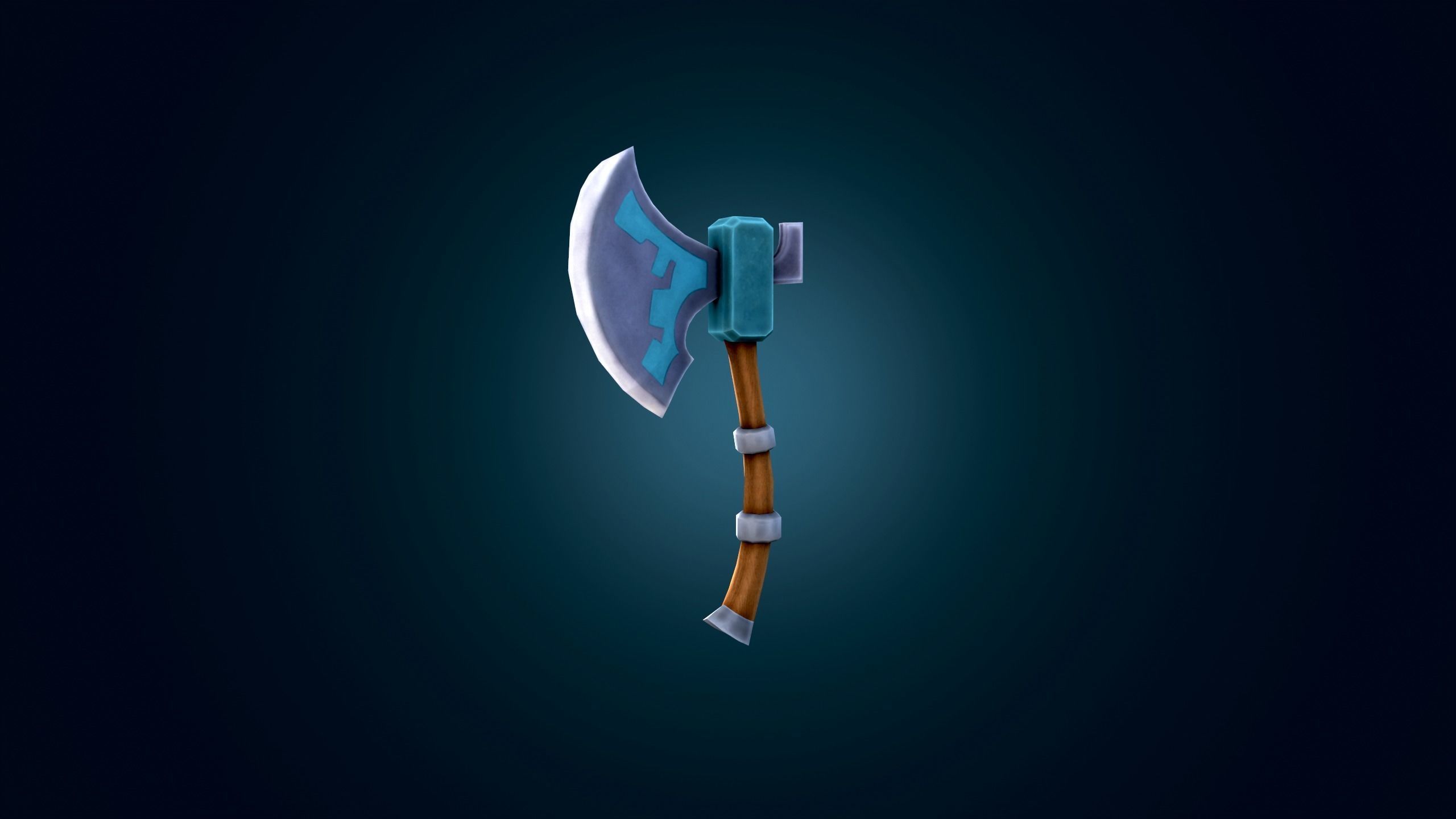 Stylized Battle Axe Handpainted - RPG Low-poly 3D model VR - AR  Low-poly 3D model_2