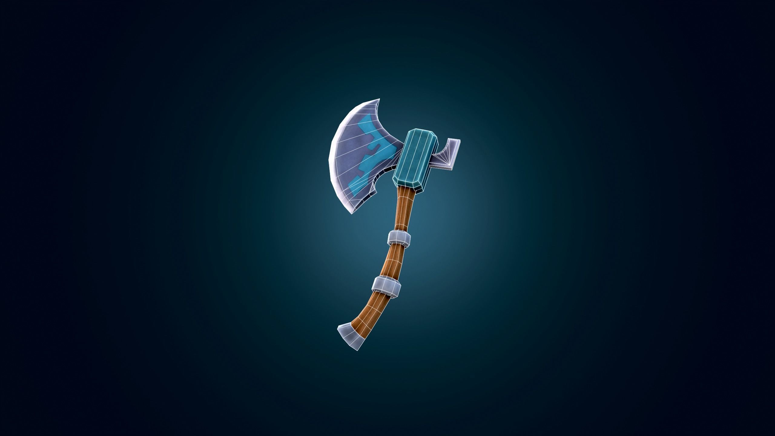 Stylized Battle Axe Handpainted - RPG Low-poly 3D model VR - AR  Low-poly 3D model_8