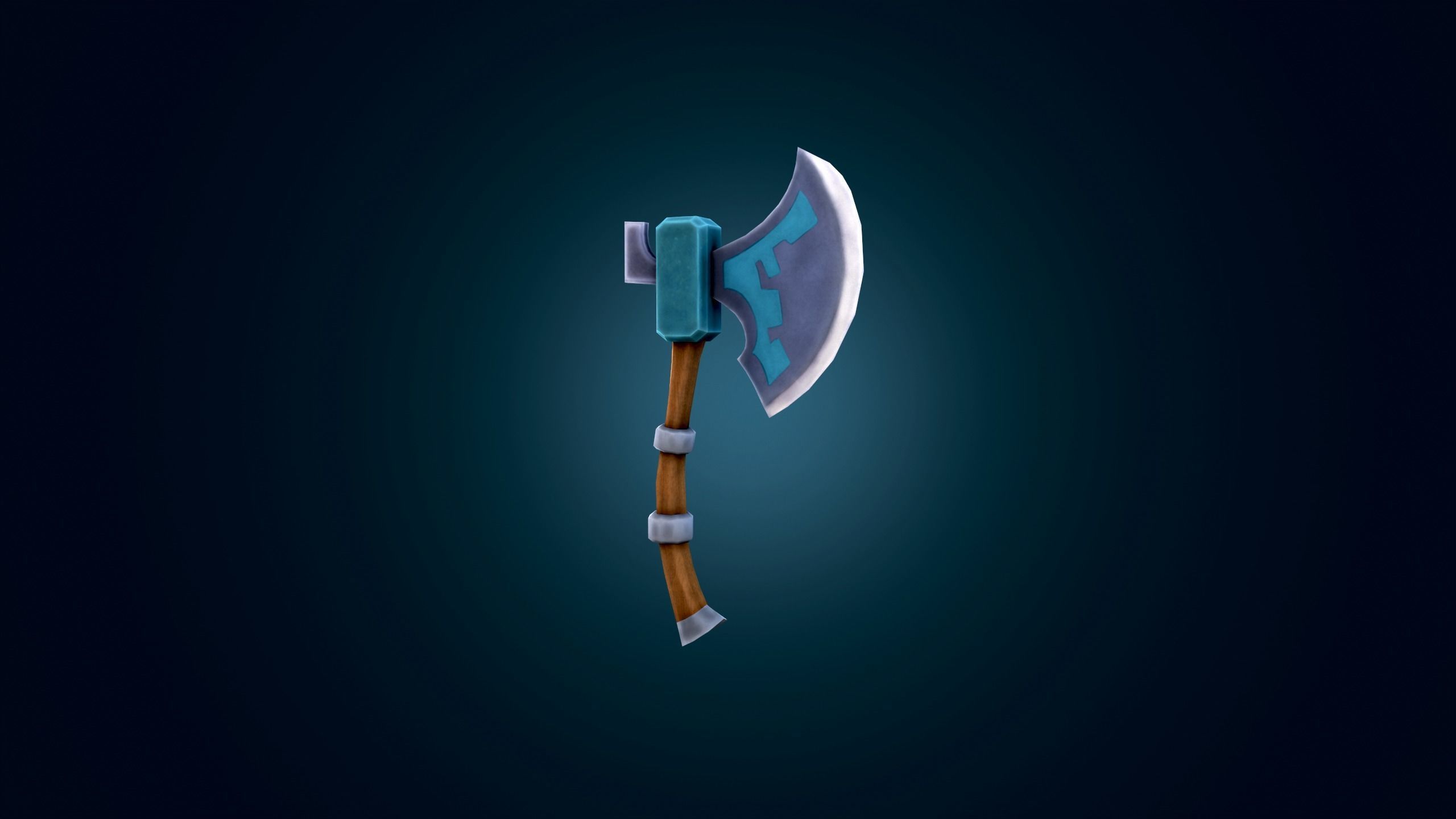 Stylized Battle Axe Handpainted - RPG Low-poly 3D model VR - AR  Low-poly 3D model_4