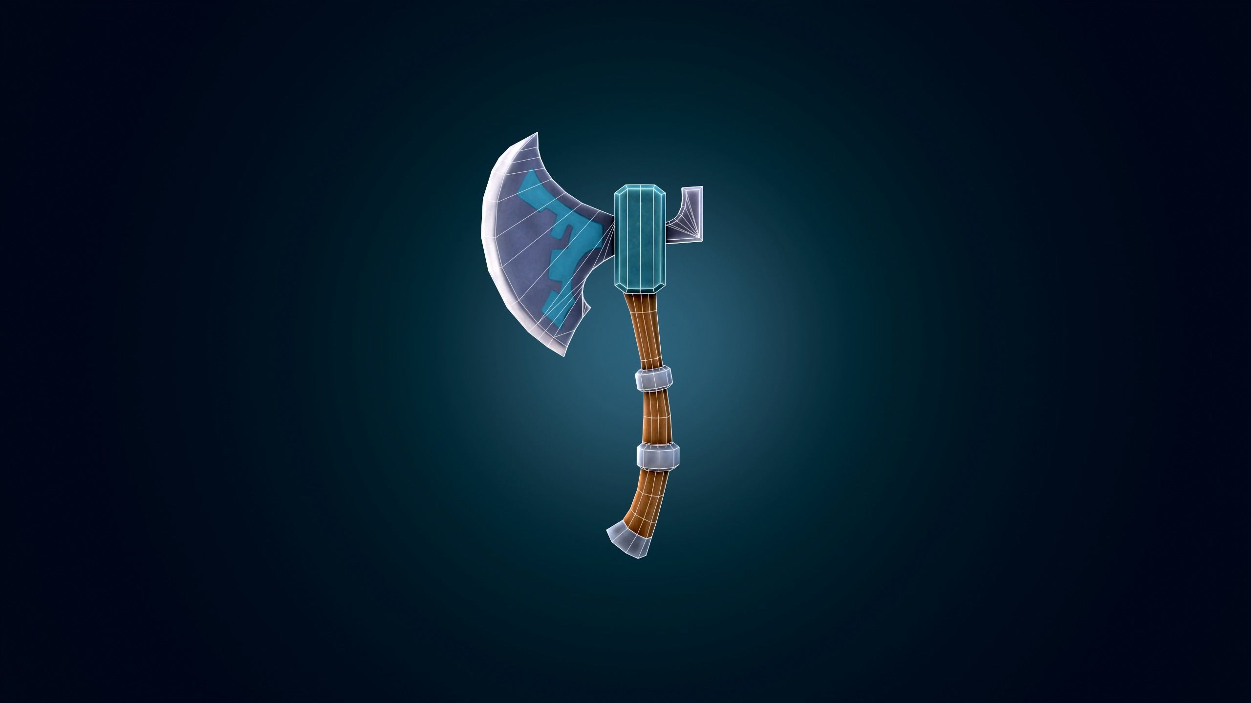 Stylized Battle Axe Handpainted - RPG Low-poly 3D model VR - AR  Low-poly 3D model_10