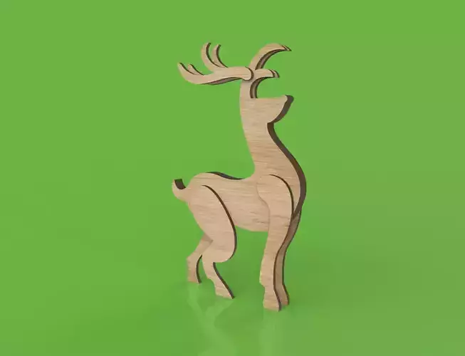 wooden christmas decoration deer reindeer