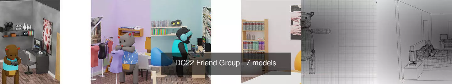 DC22 Friend Group 3D Model Collection_0