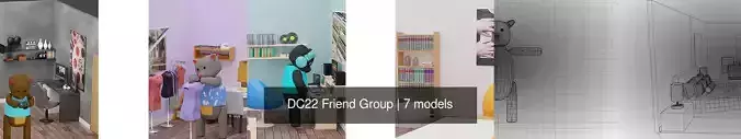 DC22 Friend Group 3D Model Collection