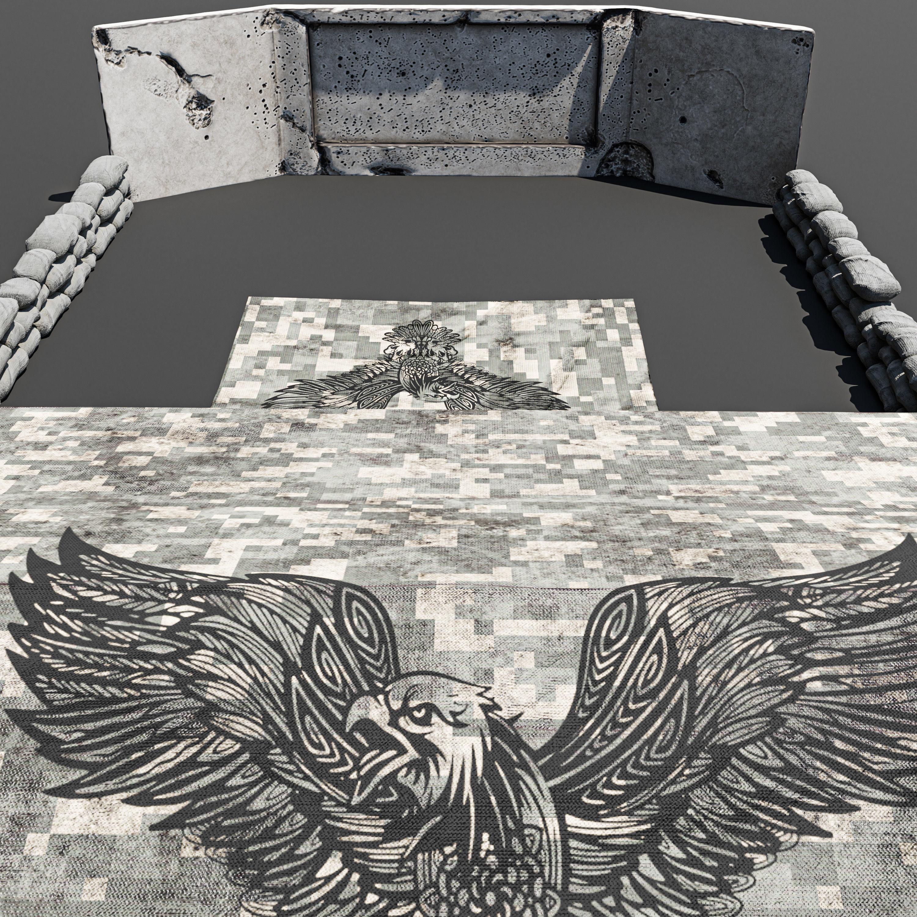 Army Tent Low-poly 3D model_5