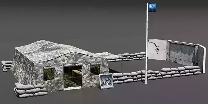 Army Tent Low-poly 3D model