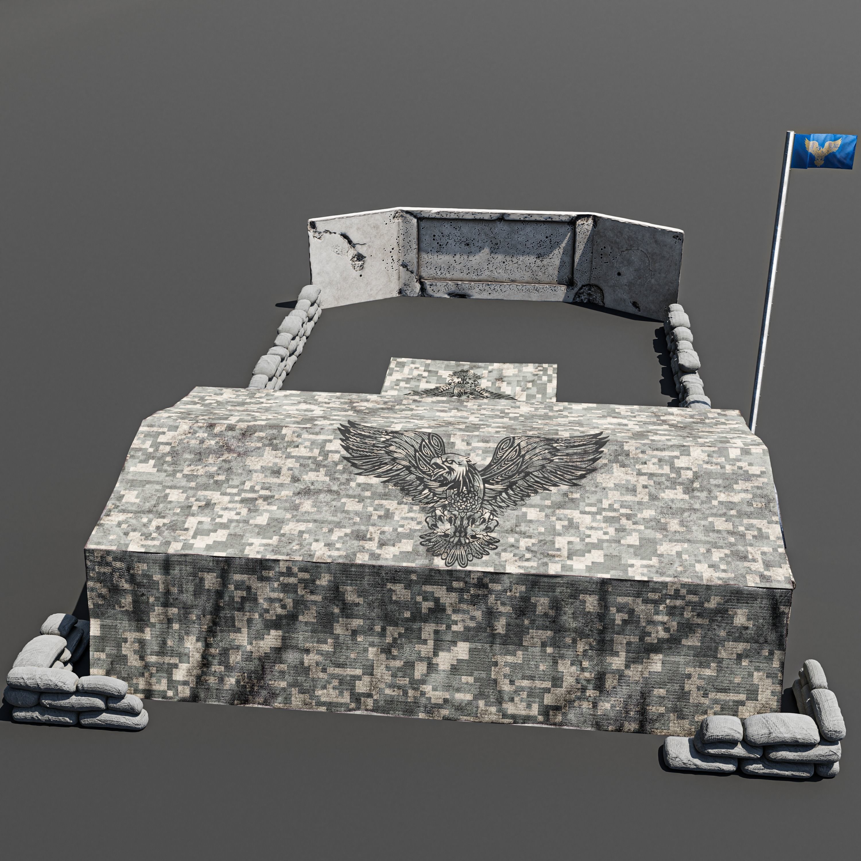 Army Tent Low-poly 3D model_2