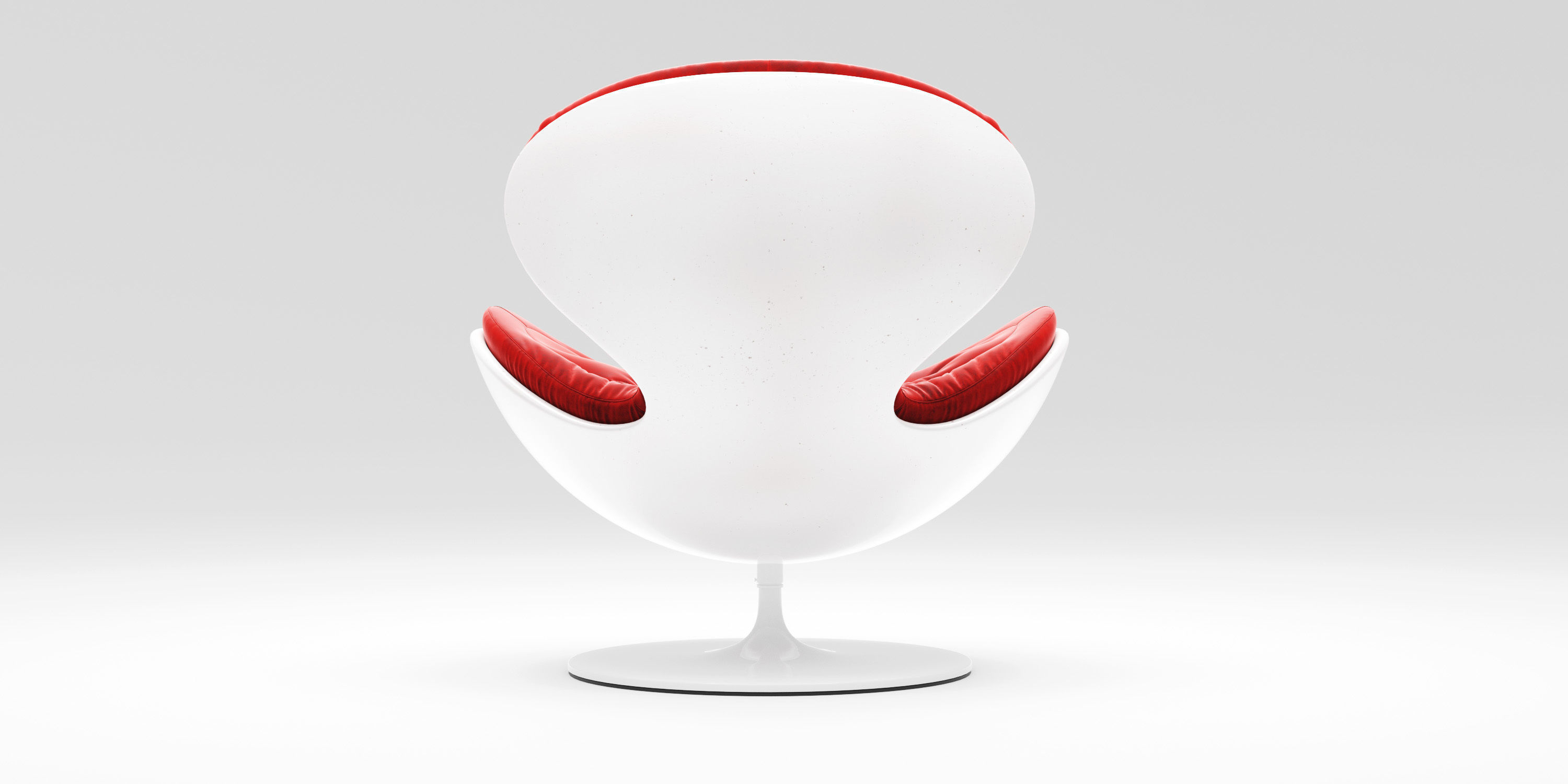 Giovannetti Jetsons Chair In Red Velvet And White Base 3D model_3