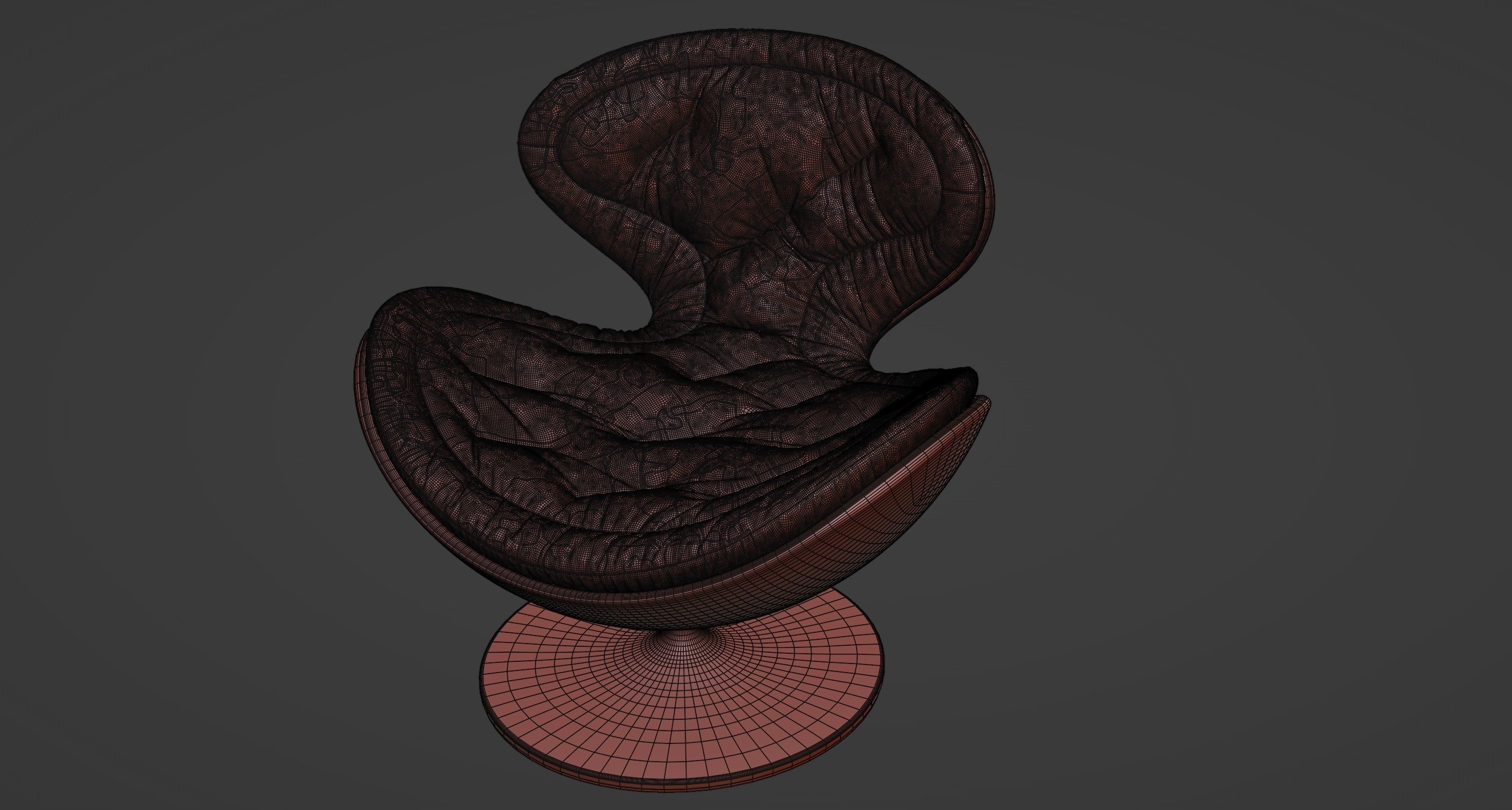 Giovannetti Jetsons Chair In Red Velvet And White Base 3D model_6