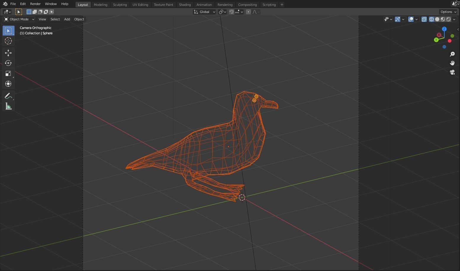 Ardenna grisea Low-poly 3D model_5