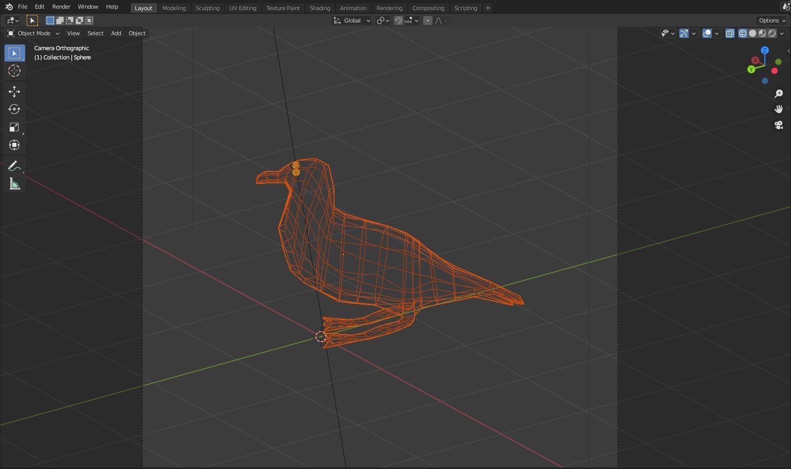 Ardenna grisea Low-poly 3D model_7
