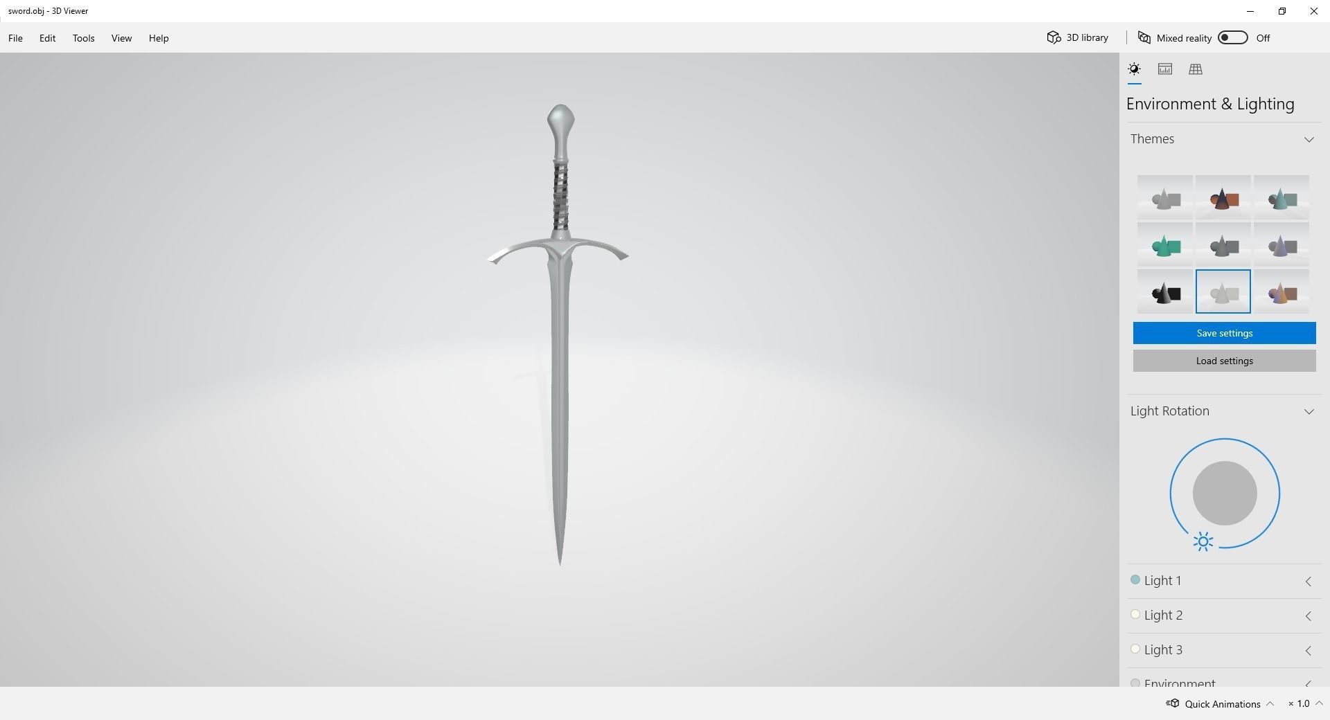 sword in middle of field 3D model_1