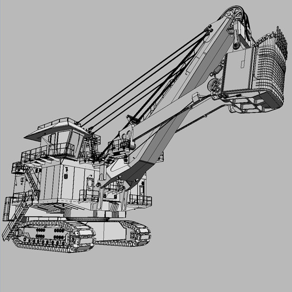 Rope Shovel P H 4100XPC 3D model_5