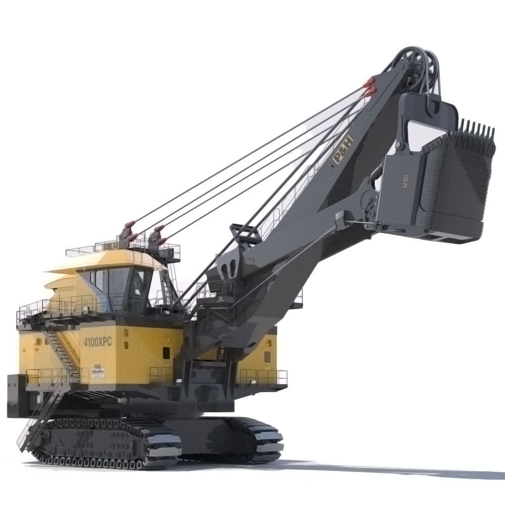 Rope Shovel P H 4100XPC 3D Model MAX OBJ 3DS FBX LWO LW ...