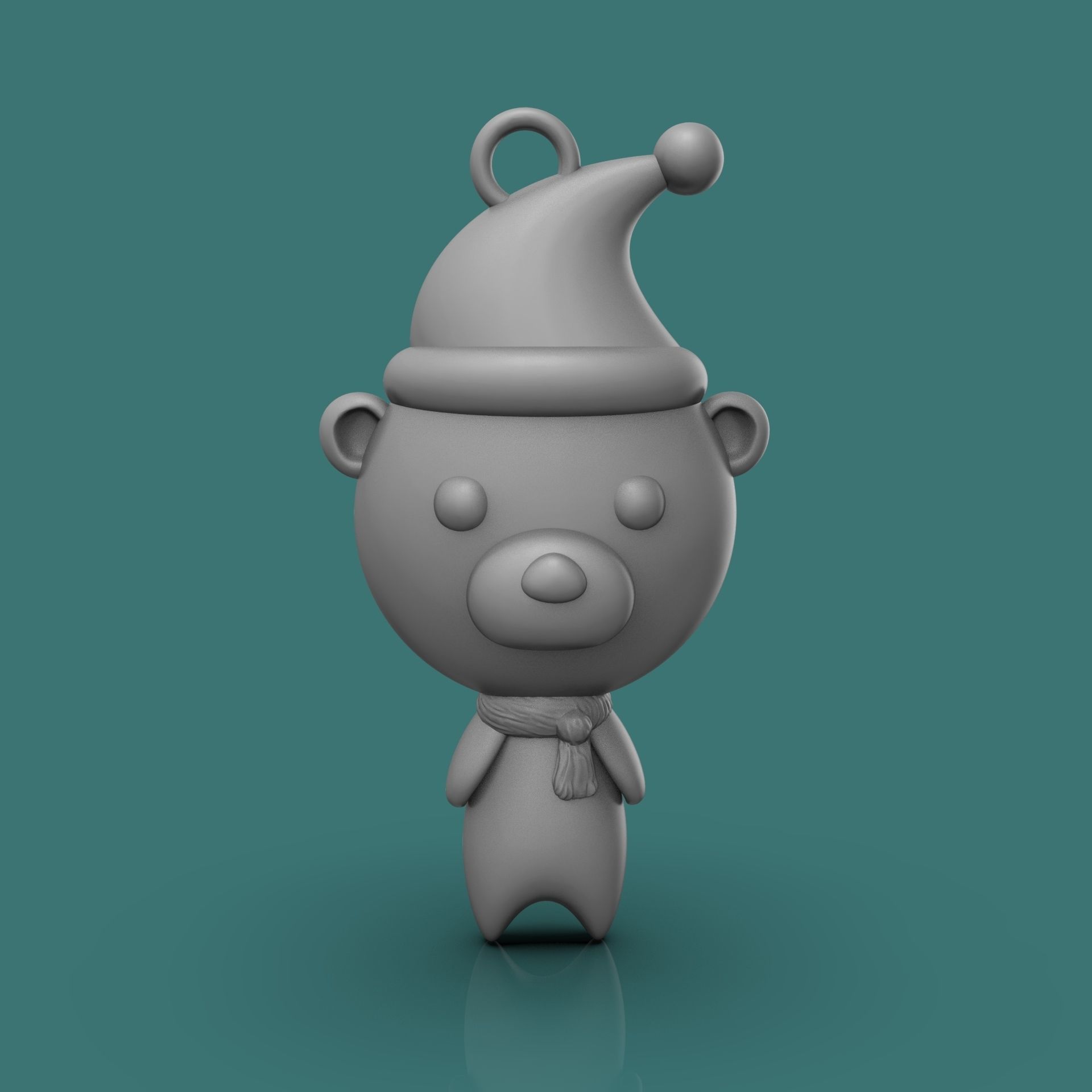 cute  christmas bear ornament 3d printable model 3D print model_3
