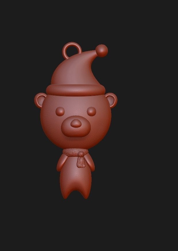 cute  christmas bear ornament 3d printable model 3D print model_1
