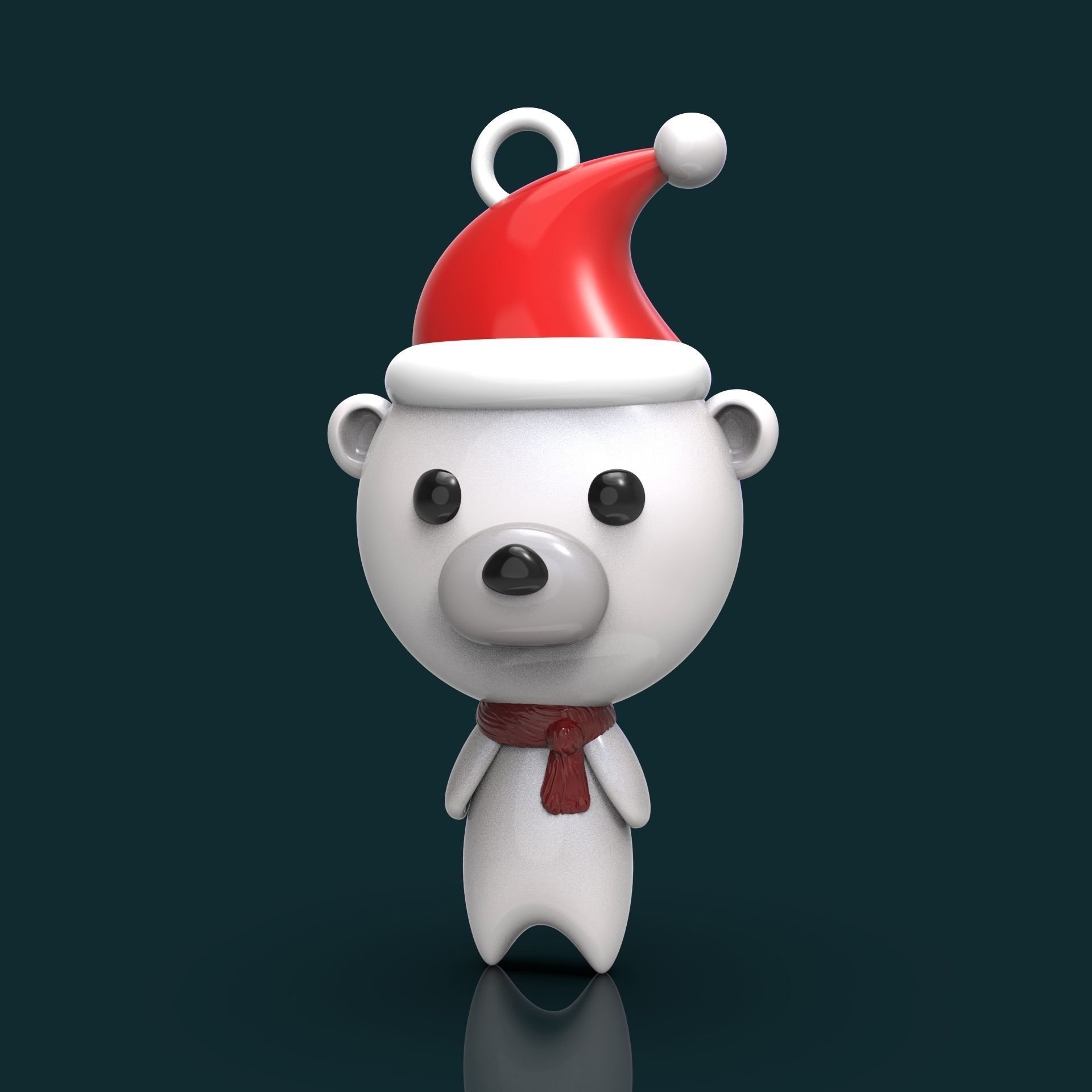 cute  christmas bear ornament 3d printable model 3D print model_6