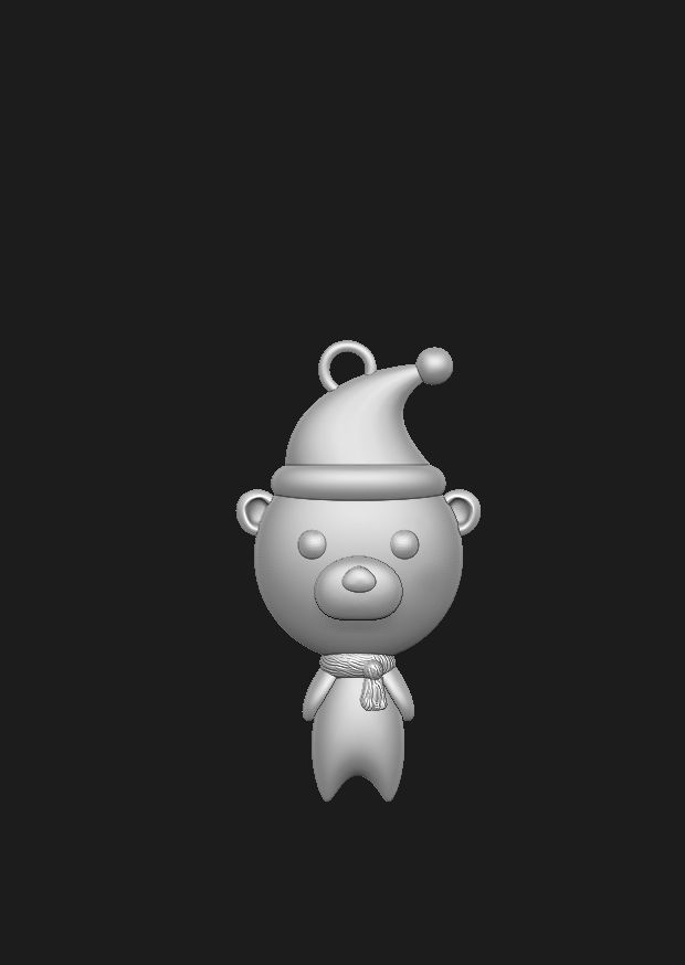 cute  christmas bear ornament 3d printable model 3D print model_2