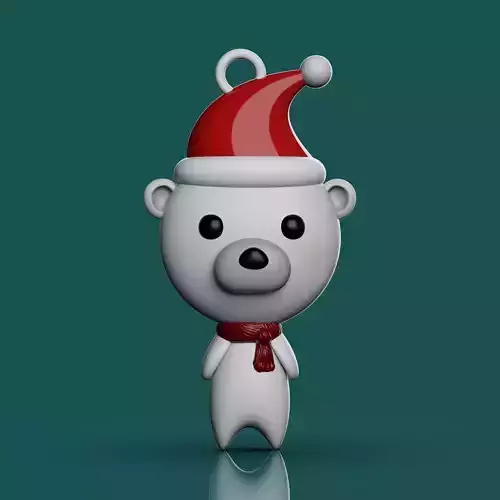cute  christmas bear ornament 3d printable model 3D print model