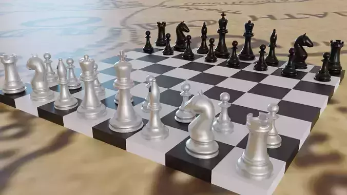 chess pieces on map