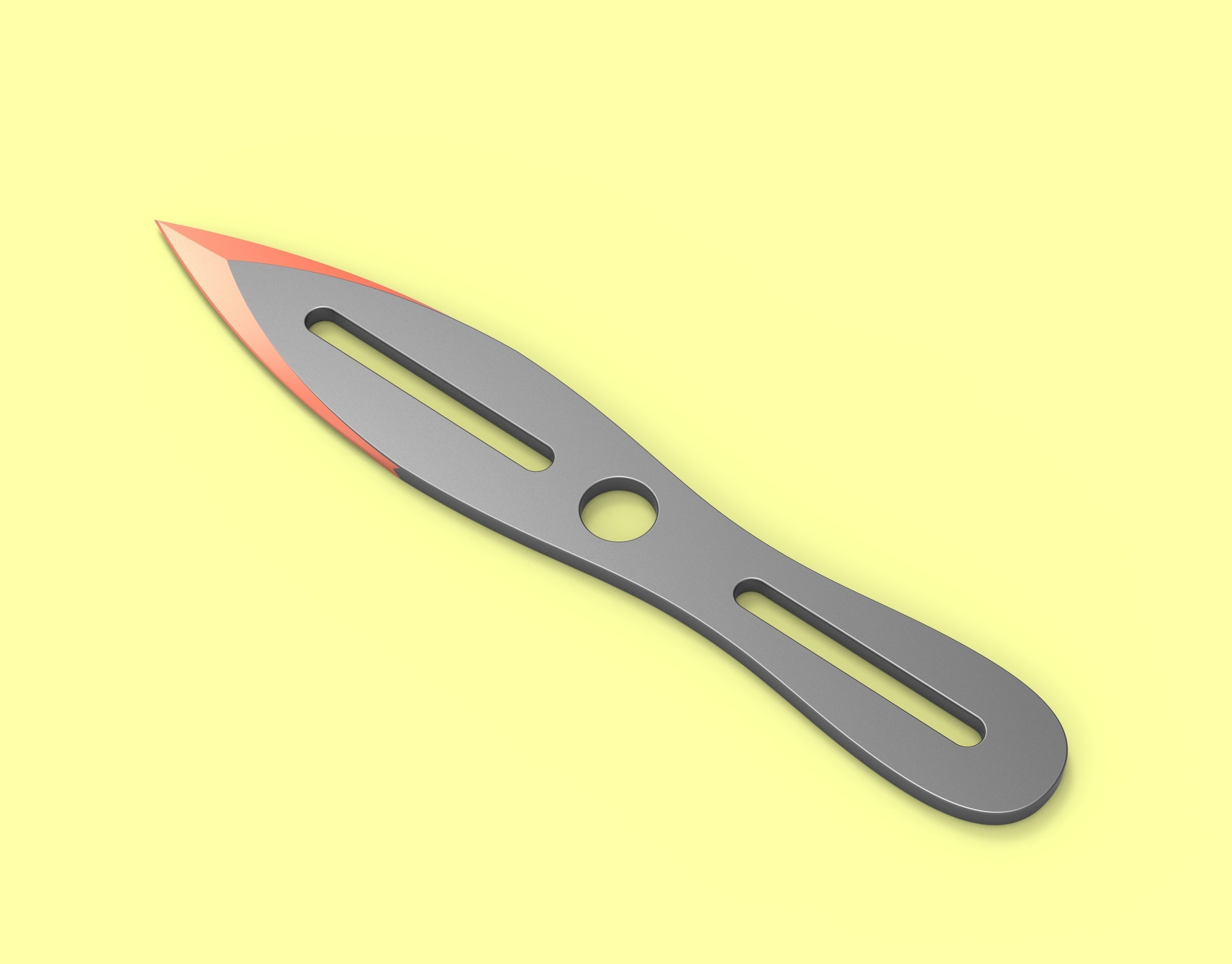 Throwing knife 3D print model_1