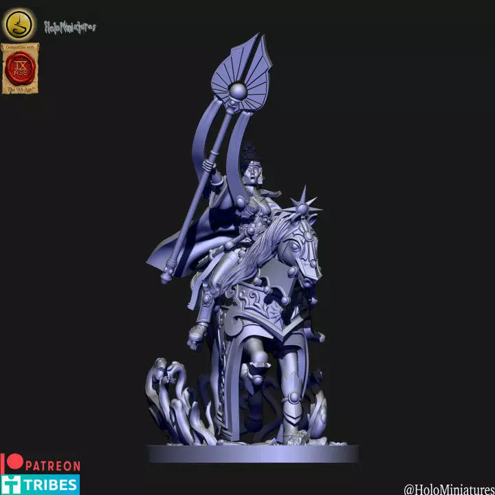 Highborn elf mage on horse 3D print model_0