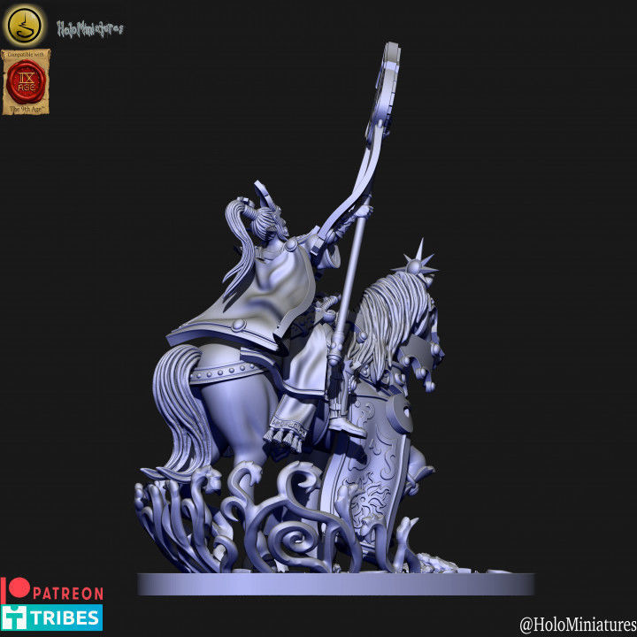 Highborn elf mage on horse 3D print model_2