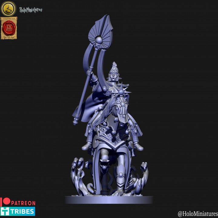 Highborn elf mage on horse 3D print model_4